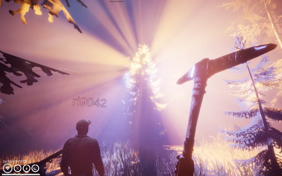 Two survivors encounter an alien machine in the forest.